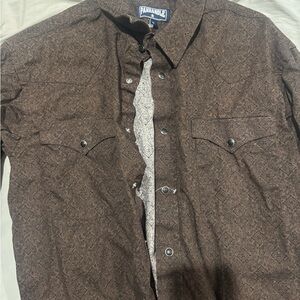 Men's Brown Western Pearlsnap Shirt